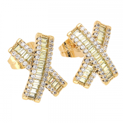 KOLCZYKI POZŁACANE 15/11 MM LUXURY XUPING 55632