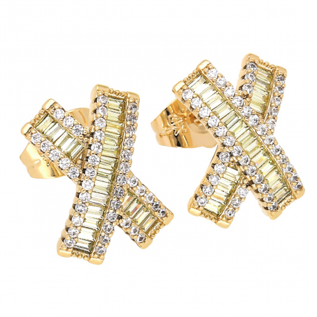 KOLCZYKI POZŁACANE 15/11 MM LUXURY XUPING 55632