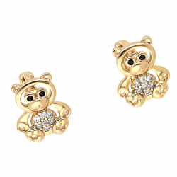 KOLCZYKI POZŁACANE 12/10 MM MISIUU XUPING 55656