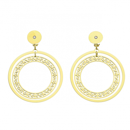 KOLCZYKI POZŁACANE 42/30 MM S. STEEL TTM XUPING 55885