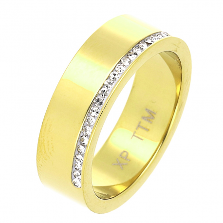 PIERŚCIONEK POZŁACANY 6 MM S. STEEL TTM XUPING 55961