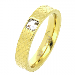 PIERŚCIONEK POZŁACANY 4 MM S. STEEL TTM XUPING 55962