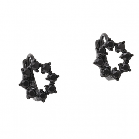 KOLCZYKI BLACK 10 MM BRYLANTOWE KRĘGI XUPING 56026