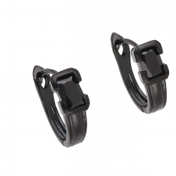 KOLCZYKI BLACK 14/5 MM JEDEN BRYLANT XUPING 56030