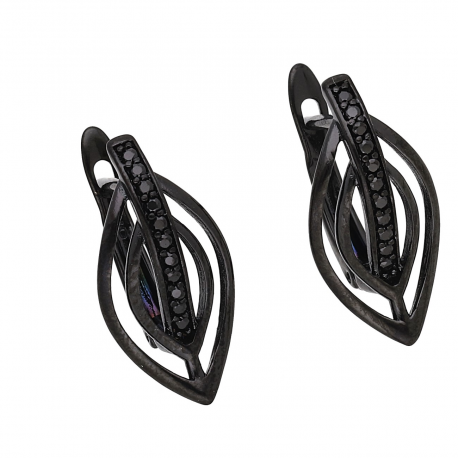 KOLCZYKI BLACK 19/9 MM BRYLANTOWE XUPING 56036