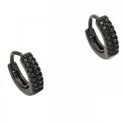 KOLCZYKI BLACK 10/3 MM BRYLANTOWE KÓŁECZKA XUPING 56038