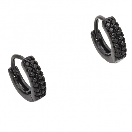 KOLCZYKI BLACK 10/3 MM BRYLANTOWE KÓŁECZKA XUPING 56038