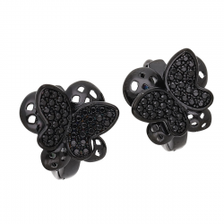 KOLCZYKI BLACK 14/13 MM BRYLANTOWE MOTYLE XUPING 56041
