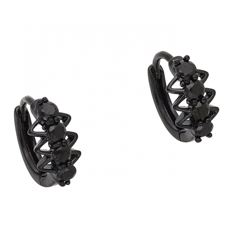 KOLCZYKI BLACK 11/6 MM BRYLANTOWE KÓŁECZKA XUPING 56042