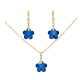 CELEBRYKA POZŁACANA 14 K 41+5 CM Z KOLCZYKAMI 31/12 MM SAPPHIRE CRYSTAL XUPING 56097