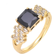 PIERŚCIONEK POZŁACANY 7 MM BLACK DIAMOND XUPING 56507