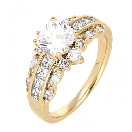 PIERŚCIONEK POZŁACANY 10 MM DIAMOND LUXURY XUPING 56514