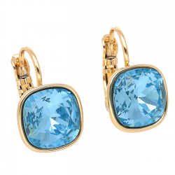 KOLCZYKI POZŁACANE 19/12 MM AQUAMARINE CRYSTAL XUPING 56797