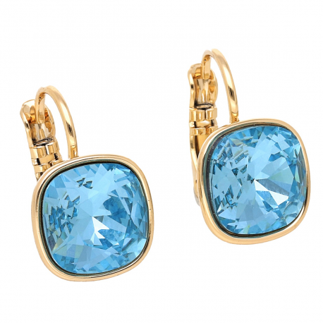 KOLCZYKI POZŁACANE 19/12 MM AQUAMARINE CRYSTAL XUPING 56797