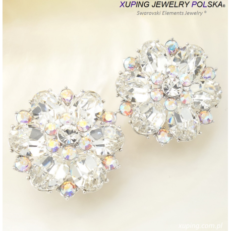 KOLCZYKI RODOWANE CRYSTAL FROM SWAROVSKI® WHITE XUPING 3152