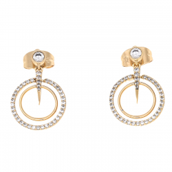 KOLCZYKI POZŁACANE 21/14 MM BRYLANTOWA KARMA XUPING 57400