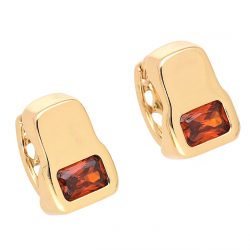 KOLCZYKI POZŁACANE 13/9 MM BAGIETA GRANAT XUPING 57439