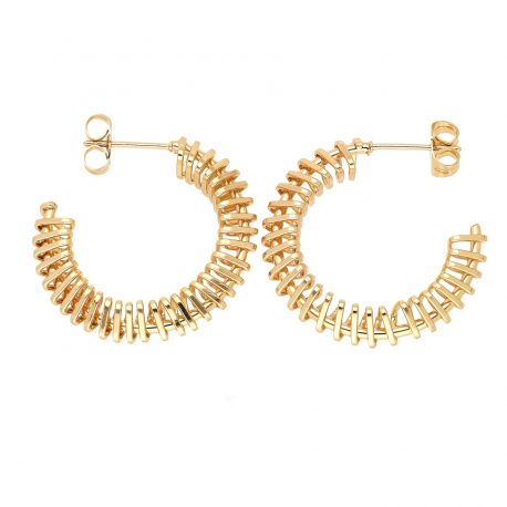 KOLCZYKI POZŁACANE 30/6 MM ZŁOTE KOŁA XUPING 57458