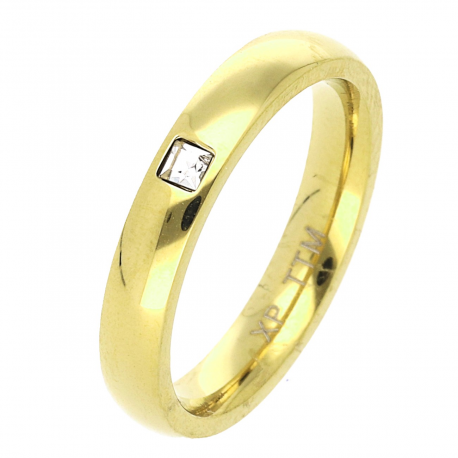 PIERŚCIONEK POZŁACANY 4 MM S. STEEL TTM XUPING 57659