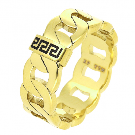 PIERŚCIONEK POZŁACANY 7 MM S. STEEL TTM XUPING 57663