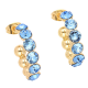KOLCZYKI POZŁACANE 21/5 MM SAPPHIRE LIGHT CRYSTAL XUPING 57896