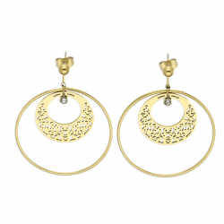 KOLCZYKI POZŁACANE 44/35 MM S. STEEL TTM XUPING 58162