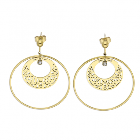 KOLCZYKI POZŁACANE 44/35 MM S. STEEL TTM XUPING 58162