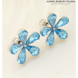 KOLCZYKI RODOWANE CRYSTAL FROM SWAROVSKI® AQUAMARINE XUPING 3197