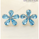KOLCZYKI RODOWANE CRYSTAL FROM SWAROVSKI® AQUAMARINE XUPING 3197