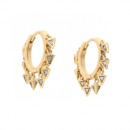 KOLCZYKI POZŁACANE 20/4 MM KÓŁKA Z BRYLANTAMI XUPING 58378