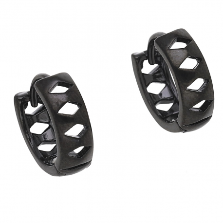 KOLCZYKI BLACK 13/4 MM KÓŁKA W ROMBY XUPING 58406
