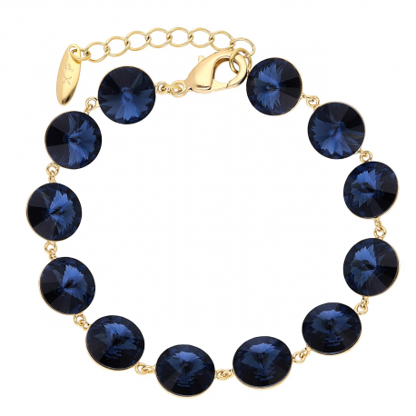 BRANSOLETKA POZŁACANA 19+3 CM MONTANA BLUE CRYSTAL XUPING 58617
