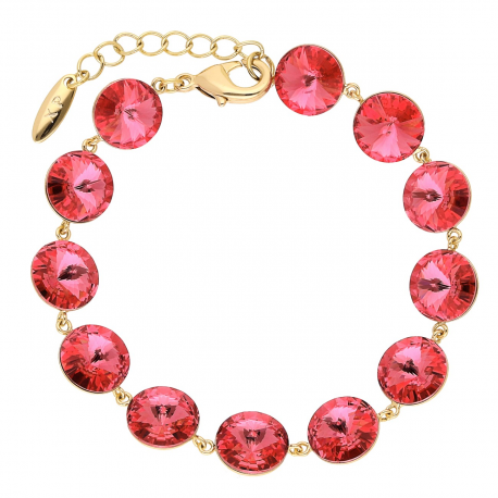 BRANSOLETKA POZŁACANA 19+3 CM ROSE CRYSTAL XUPING 58618