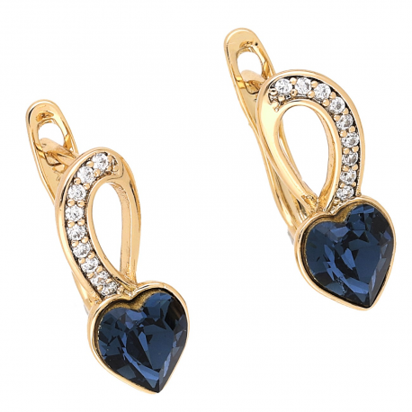 KOLCZYKI POZŁACANE 17/7 MM MONTANA BLUE CRYSTAL XUPING 58658