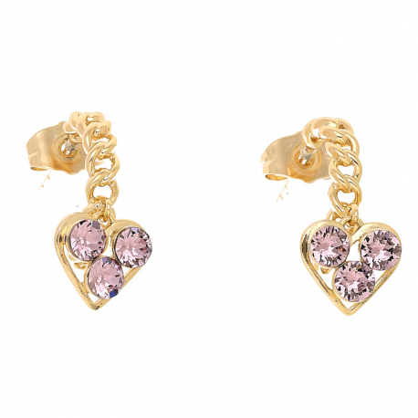 KOLCZYKI POZŁACANE 24/11 MM ROSE CRYSTAL XUPING 58695