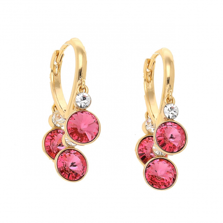 KOLCZYKI POZŁACANE 28/7 MM ROSE CRYSTAL XUPING 58700