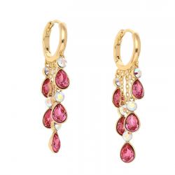 KOLCZYKI POZŁACANE 43/6 MM ROSE CRYSTAL XUPING 58711