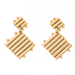 KOLCZYKI POZŁACANE 31/21 MM ZŁOTY PŁOTEK XUPING 58873