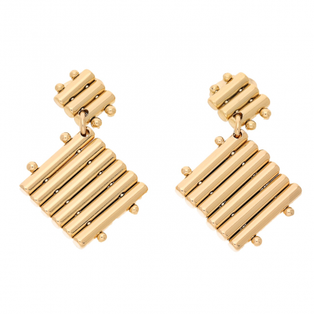 KOLCZYKI POZŁACANE 31/21 MM ZŁOTY PŁOTEK XUPING 58873