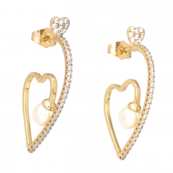 KOLCZYKI POZŁACANE 71/7 MM ELEGANCE XUPING 58875