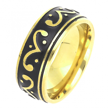 PIERŚCIONEK POZŁACANY 8 MM S. STEEL TTM XUPING 58985