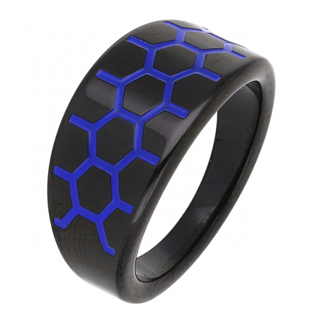 PIERŚCIONEK BLACK 10 MM S. STEEL TTM XUPING 59001