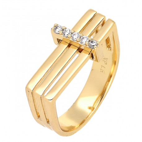 PIERŚCIONEK POZŁACANY 9 MM ELEGANCE XUPING 59003