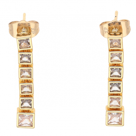 KOLCZYKI POZŁACANE 29/5 MM RADIANTOWY RZĄD XUPING 59295