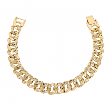 BRANSOLETKA POZŁACANA 19,5 CM 11 MM PANCERKA DIAMENTOWANA XUPING 59682