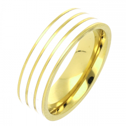 PIERŚCIONEK POZŁACANY 6 MM S. STEEL TTM XUPING 59792