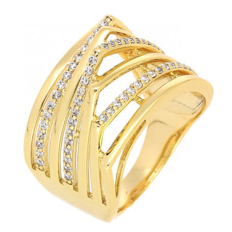 PIERŚCIONEK POZŁACANY 14 MM AWANGARDA XUPING 59978