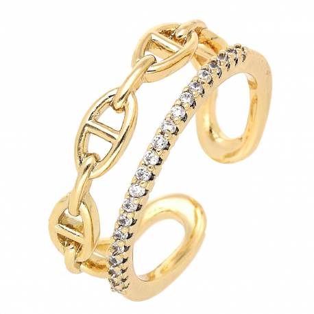 PIERŚCIONEK POZŁACANY 7 MM ELEGANCE XUPING 59986