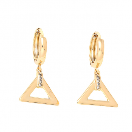 KOLCZYKI POZŁACANE 27/17 MM ZŁOTY TRÓJKĄCIK XUPING 60149