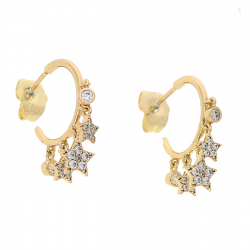 KOLCZYKI POZŁACANE 22/6 MM ELEGANCE XUPING 60188